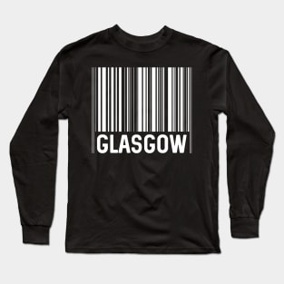 Glasgow Bar Code Design (White) Long Sleeve T-Shirt